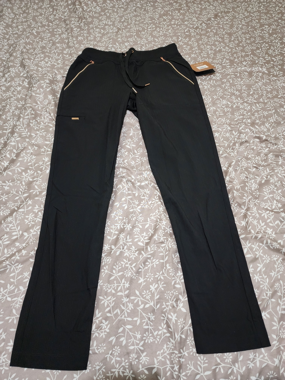 Cherokee Statement Women Scrubs Pant Mid Rise Tapered Leg Drawstring
